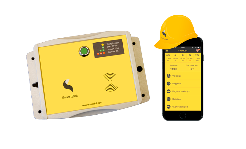 ByggekortLeser_Web_SmartDok_UE Byggekortleser UE App Elektroniske mannskapslister