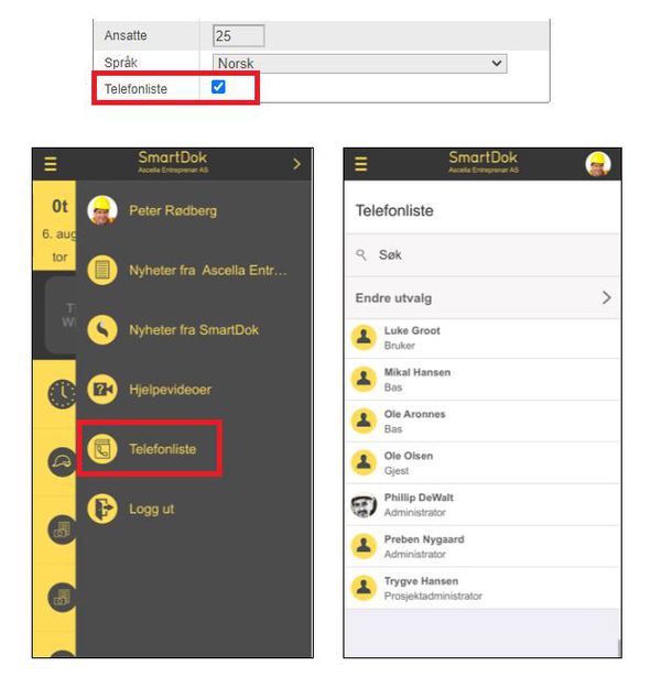 Telefonliste smartdok